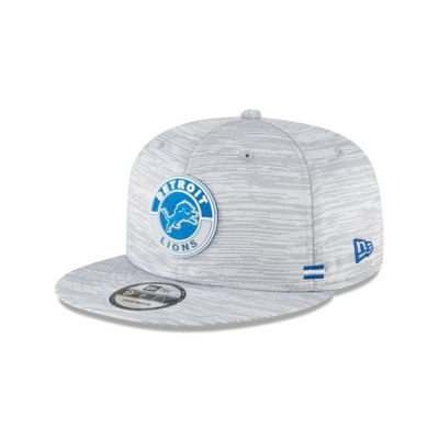 Grey Detroit Lions Hat - New Era NFL Official NFL Fall Sideline 9FIFTY Snapback Caps USA6109347